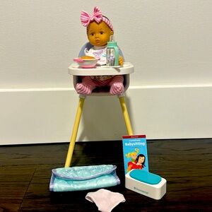 American Girl 7.75" Little Bitty Baby Doll And High Chair Set